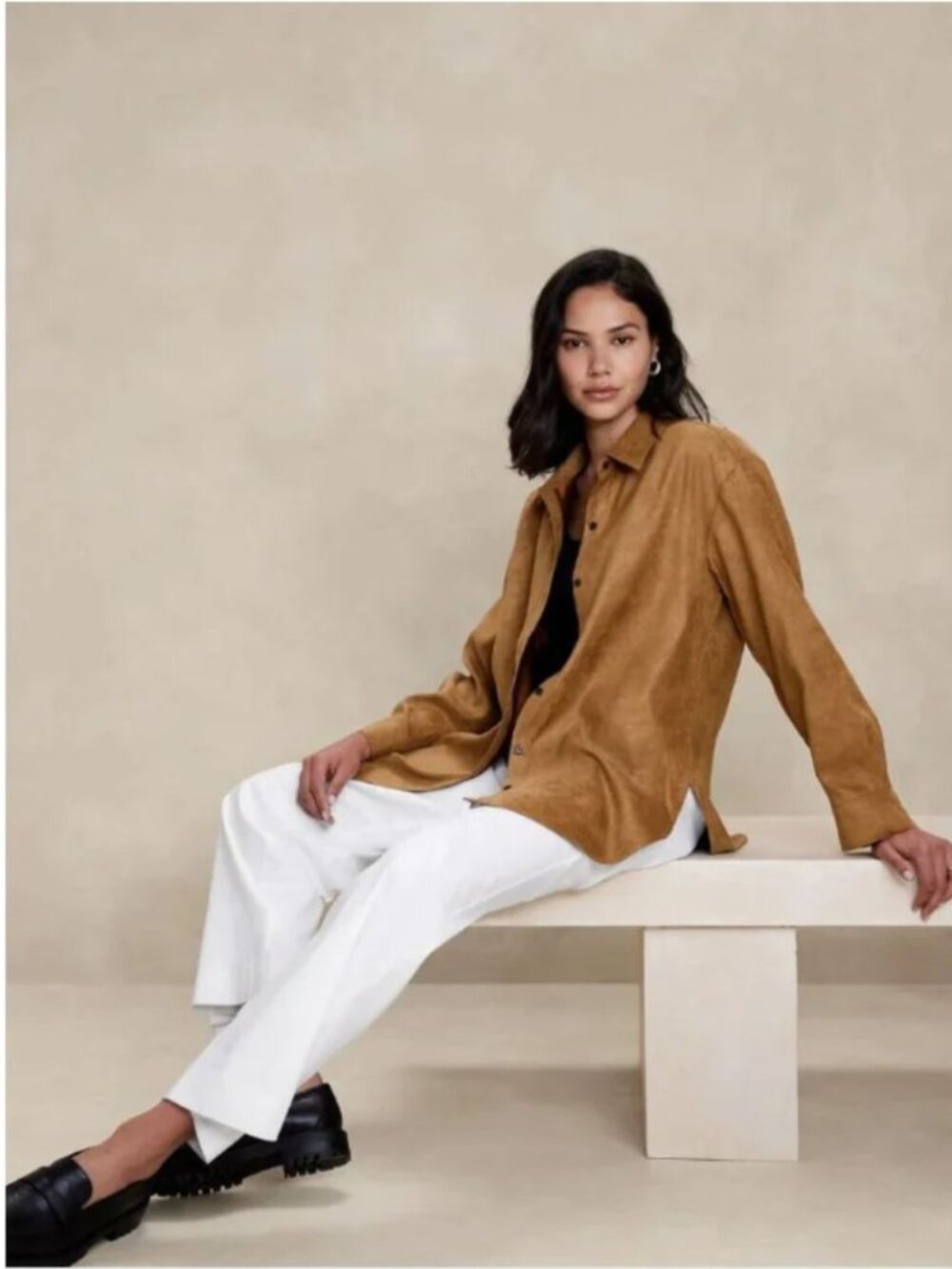 Banana Republic Factory Vegan Oversize Suede Shirt